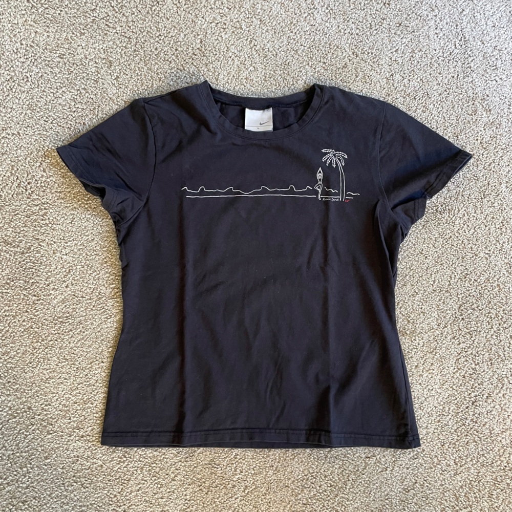 Nike Black Palm Tree Graphic Short Sleeve Tee Size L